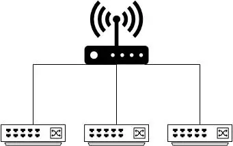 Switches connected to individual ports on the router